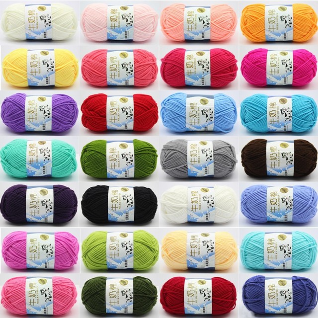 Milk Cotton Yarn Knitting 50g  Milk Cotton Yarn Crochet Yarns - 50g/set Milk  Cotton - Aliexpress